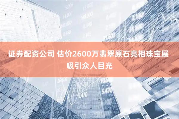 证券配资公司 估价2600万翡翠原石亮相珠宝展 吸引众人目光