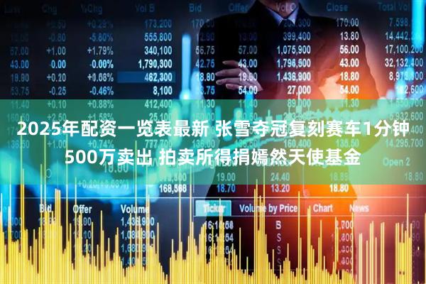 2025年配资一览表最新 张雪夺冠复刻赛车1分钟500万卖出 拍卖所得捐嫣然天使基金